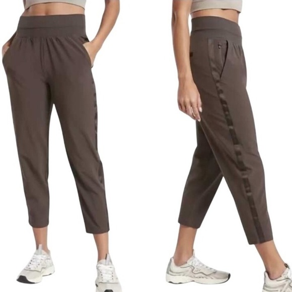 Athleta | Women’s Brown Nolita Slim Tapered Crop Pants Size 12 - Picture 1 of 8